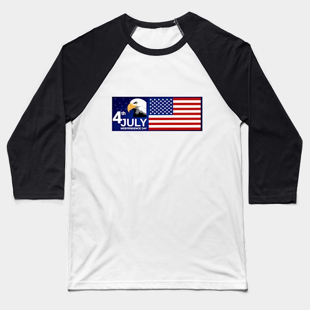 4th of July Baseball T-Shirt by  Colorful&Goldie